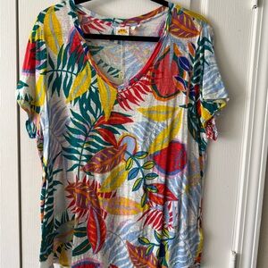 C&C California Vibrant Tropical Print Short Sleeve Tee